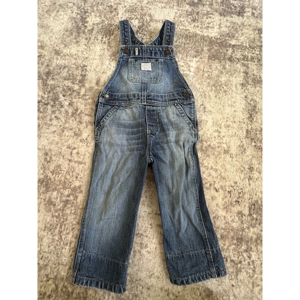 Vintage Polo Ralph Lauren Baby Denim Overalls 18M Blue Adjustable Straps Toddler